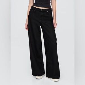 Women's Black Wide-Leg Jeans, 30 , EUC, black